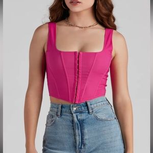 Hot pink bustier top